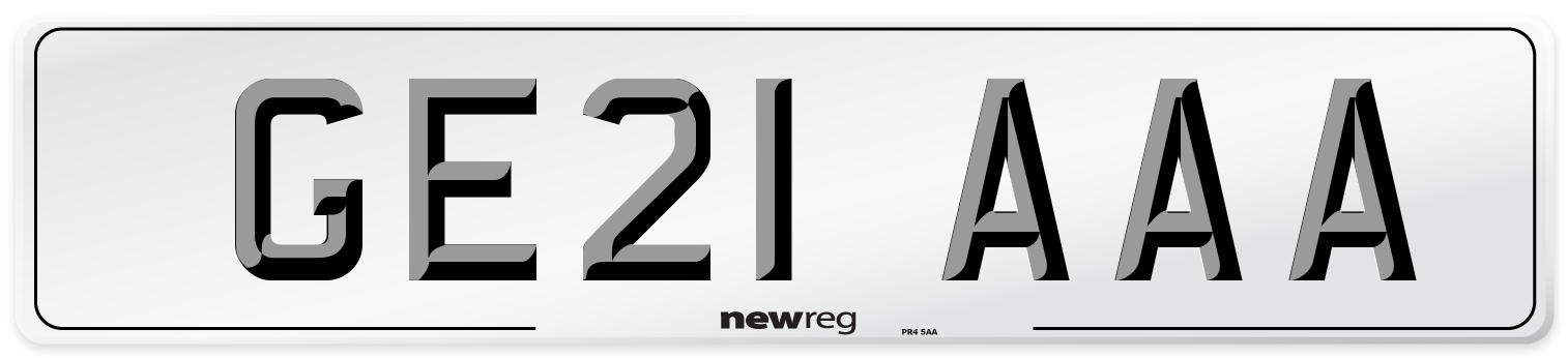 GE21 AAA Number Plate from New Reg